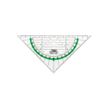 Mobius & Ruppert (M+R) Eco Geometric Set Square/Protractor – 16cm – Recycled Plastic, Transparent