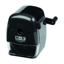 Mobius & Ruppert (M+R) Black Crank Desktop Pencil Sharpener (7–11.6 mm) — German Precision & Auto-Stop