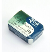 Rosa Gallery Cobalt Green Medium Watercolour Paint Pan - 2.5ml, Artist Quality