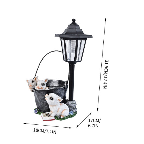 Solar Resin Flower Pot with Lights, 17–22 cm 2