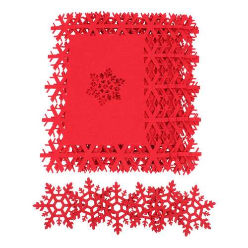 24Pièces Ensembles De Table Rouge Feutre Protection Chauffe Pour Décor Noël 1