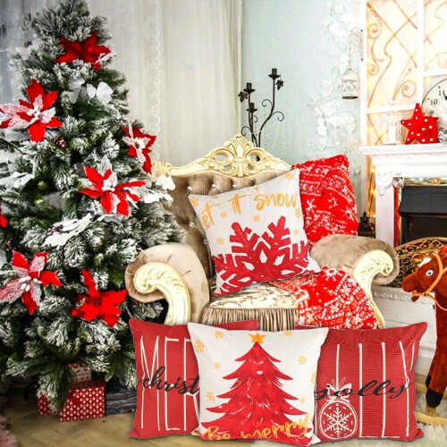 4 Pack 18x18 Inch Christmas Pillow Covers 1