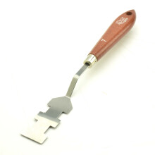 Rosa Palette Knife Rectangular No.7 / 6.5cm - Stainless Steel Blade, Dark Wood Handle, Precise Mixing & Application Tool