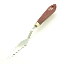 Rosa Palette Knife Wavy No.5 / 7cm - Flexible Steel Blade, Ergonomic Handle, Special Effects Tool for Textured Painting