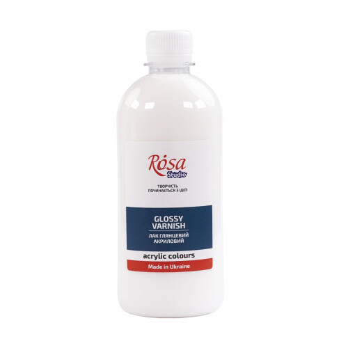 Rosa Studio Acrylic Gloss Varnish 500ml - Water-Based, Quick-Drying, Non-Yellowing Protective Gloss Finish