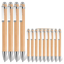 100 Penne In Bambù, Penne A Sfera Retrattili In Legno, Inchiostro Nero, 1 mm, Penne per Incisione, Penna Regalo
