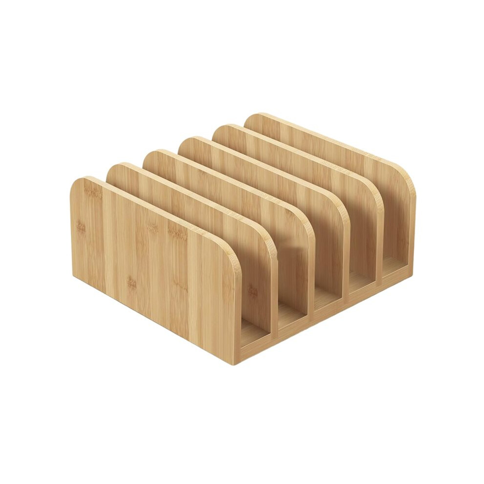 Desk Mail Organizer Bamboo File Holders Countertop Paper Organizer Letter Sorter 5 Compartments Envelope Holders