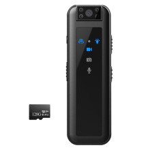 Cámara de Seguridad Pequeña HD1080P con Visión Nocturna Infrarroja y Clip Trasero de 128 GB.