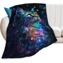 Pătură din fleece cu pisică fantasy, 152x127 cm