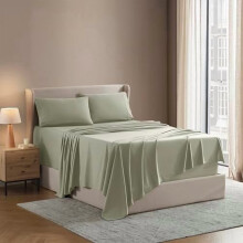 Luxury1800 Ultraweiches Mikrofaser-Bettwäscheset, doppelt gebürstet, tiefe Taschen, optimale Passform, 4-teilig (Hellgrün)
