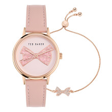 Ted Baker Ladies Rose Leather Strap Watch, Pink