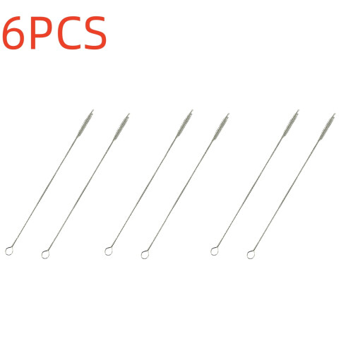 Conjunto de 6 canudos reutilizáveis de aço inoxidável com escova de limpeza (6,9 polegadas) - Promoção