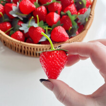 1 pièce de fraise artificielle réaliste en plastique, accessoire photo, décoration pour la maison, la cuisine, les placards et les fêtes, petite