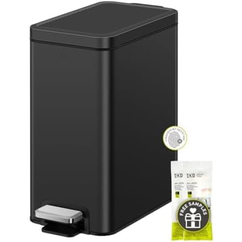 10L Soft-Close Bathroom Trash Can with Step Pedal