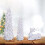 Kerstboom en rendierset van witte hars, 3-delig 4