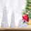 Kerstboom en rendierset van witte hars, 3-delig 5