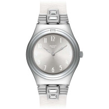 Swatch Women Analog Quartz Watch with Leather Strap YLS177