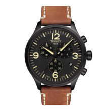 TISSOT Mens Chronograph Quartz Watch with Leather Strap T1166173605700