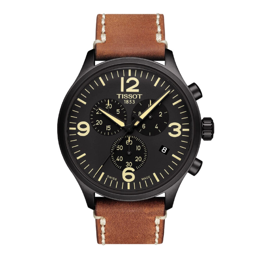 Tissot Mens Chronograph Quartz Watch With Leather Strap T1166173605700