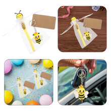 Lot de 12 cadeaux sur le thème des abeilles : stylos et porte-clés abeilles mignons pour enfants, enseignants, infirmières et collègues, pour