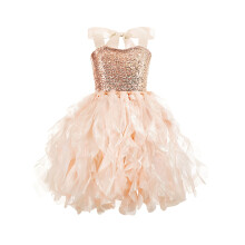 Mikilon Dress for Girls Sparkly Sequin Tulle Princess Birthday Party Prom Outfit Toddler Girls Sneaker Ball Gown Dress