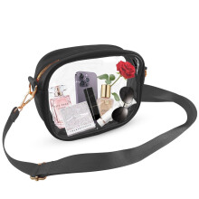 Priehľadná štadiónová taška, priehľadná crossbody taška s nastaviteľným popruhom, ideálna na koncerty a športy, schválená na štadión