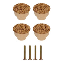 Rattan gombok, farmház stílusú, 4 db