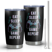 Gobelet isotherme en acier inoxydable de 590 ml (20 oz) en forme de manette de jeu – Cadeau idéal pour les adolescents et tous les passionnés de
