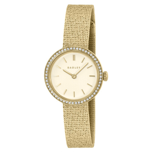 Radley RADLEY Gold Plated 27mm Stone Set Mesh Watch