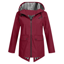 Chaqueta impermeable con capucha para mujer, cortavientos, de manga larga, con múltiples bolsillos, estilo casual para exteriores, ideal para otoño