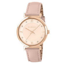 RADLEY Rose Gold Plated 35mm T-bar Praire Pink Leather Strap