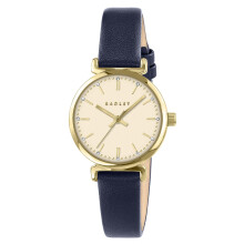 RADLEY Gold Plated T-Bar Case Ink Leather Strap Watch RY21894