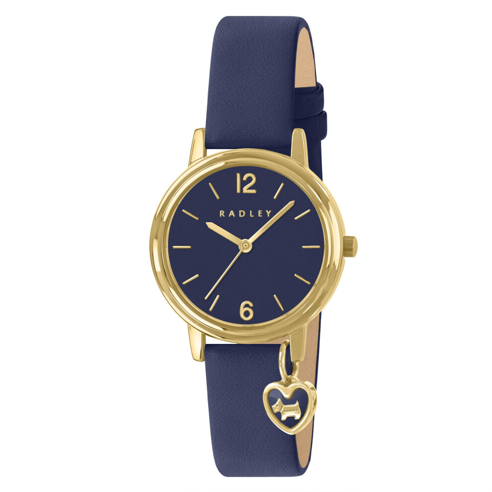 Radley Plated Case Heart Charm Ink Leather Strap Watch Ry21920a Gold