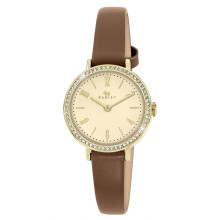 RADLEY Gold Plated Stone Set Case Cognac Leather Strap Watch RY21910A