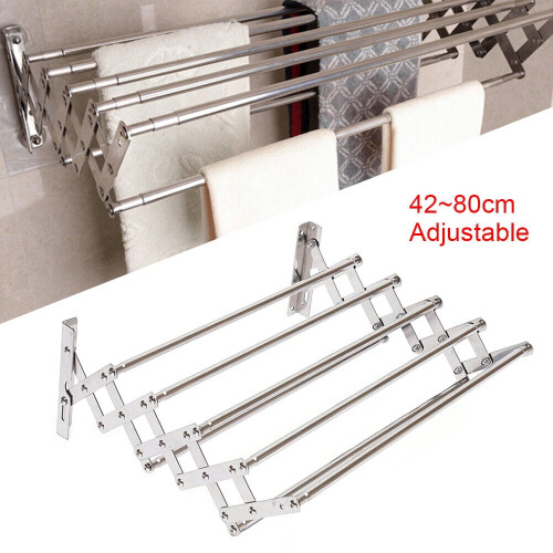 Retractable Wall-Mounted Laundry Drying Rack Stainless Steel