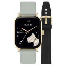 RADLEY Series 56 Black Silicone & Eucalyptus Leather Smart Watch Set