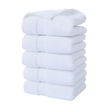 Lot de 5 serviettes pour les mains 100 % coton – Serviettes jacquard douces et absorbantes pour la salle de bain, le spa, la salle de sport et le