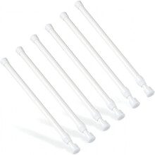 Lot de 6 barres de tension réglables (12-20 pouces, blanches) pour fenêtres, portes, armoires et séchoirs – Sans perçage, antirouille,