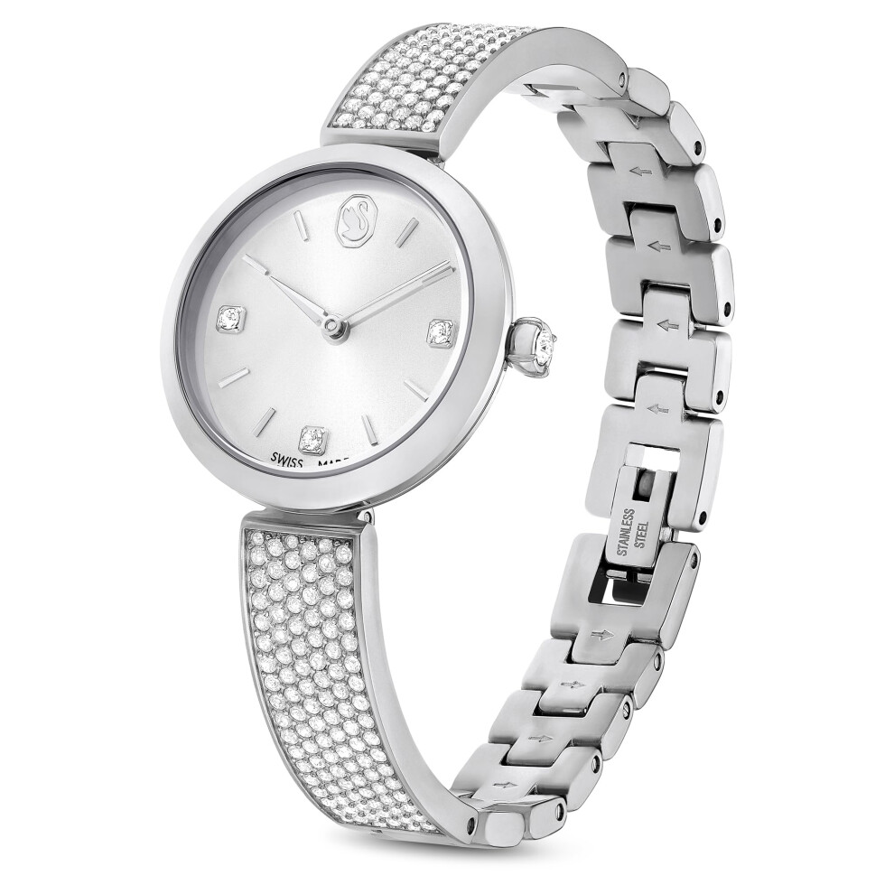 Swarovski Illumina Watch, Swiss Made, Metal Bracelet, Tone, Stainless Steel Silver