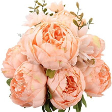 Artificial Silk Peony Bouquet – 13-Stem Wedding Decoration