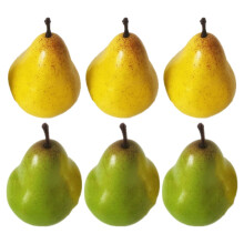 Tineasur Lot de 6 fausses poires décoratives style naturel, jouets éducatifs multifonctionnels
