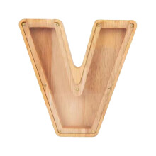 Elainelye Houten Letter Spaarpot – Spaarpot met 26 Alfabetletters, Transparante Spaarpot voor Kinderen & Volwassenen, Verjaardags-/Kerstcadeau &