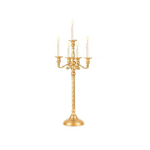 Gold Metal 5-Arm Retro Candelabra 24.8 in