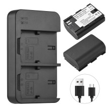 LP-E6N Batterie-Set 7,4 V 2600 mAh, 2x LP-E6 Schwarz