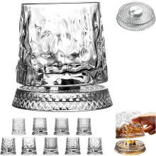 Bicchiere da whisky in cristallo girevole a 360, 280 ml