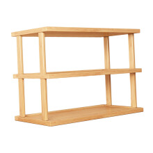 Schreibtisch-Organizer, Bücherregal, zweilagig, dekorativ, einfach zu montieren, Holz, Aufbewahrungsregal, Tischständer, Ausstellungsregal für