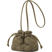 Quilted Bags Mini Puffer Crossbody Bag Puffy Purse for Women Drawstring Clutch Bag Small Shoulder Purse