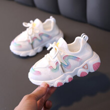 UTTOASFAY Peuterschoenen Peuter Baby Kinderen Meisjes Mesh Schoenen Ademende Veterschoenen Zachte Schoenen Sneakers Wit 3-4 Jaar
