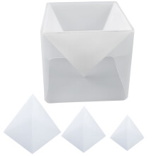 Sada priehľadných živicových pyramídových foriem (4"/5"/6"), silikónové formy na odlievanie šperkov a feng shui, vysokolesklý povrch +