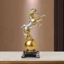 Sculpture de cheval artisanale - Figurine décorative en bois massif pour salon et bureau - Symbole élégant de réussite